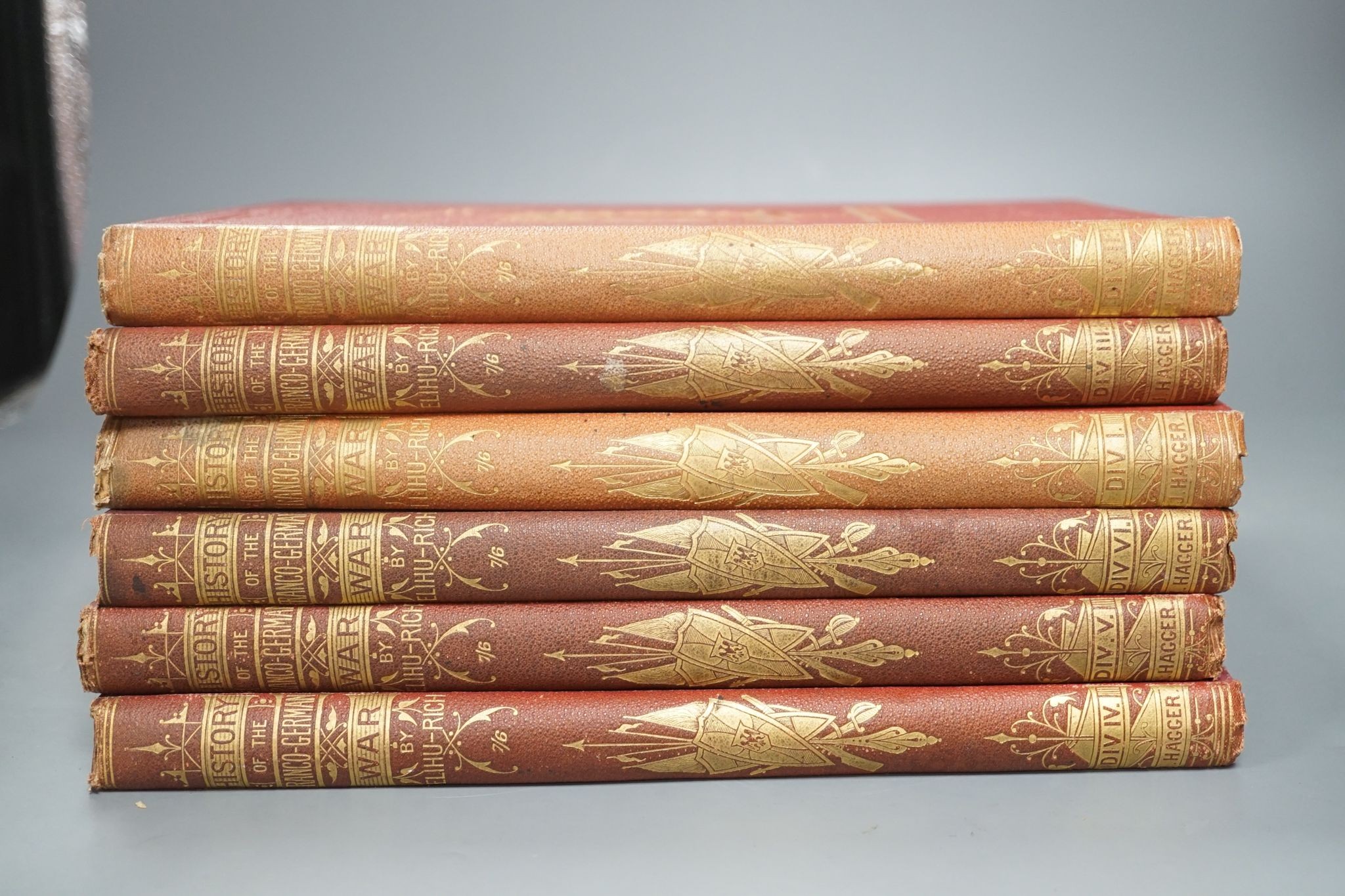 Rich, Elihu - Germany and France: a popular history of the Franco - German War, 2 vols (in 6 divisions)., num. wood-engraved plates and plans (some d-page or folded), text illus.